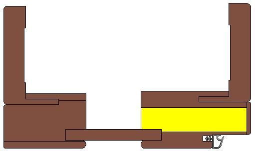 Three-part straight frame with tongue