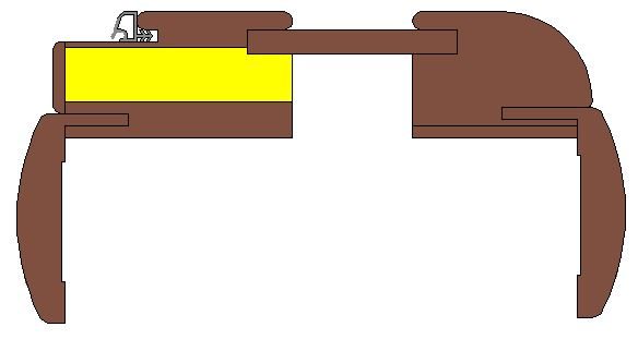 Three-part rounded frame with seal